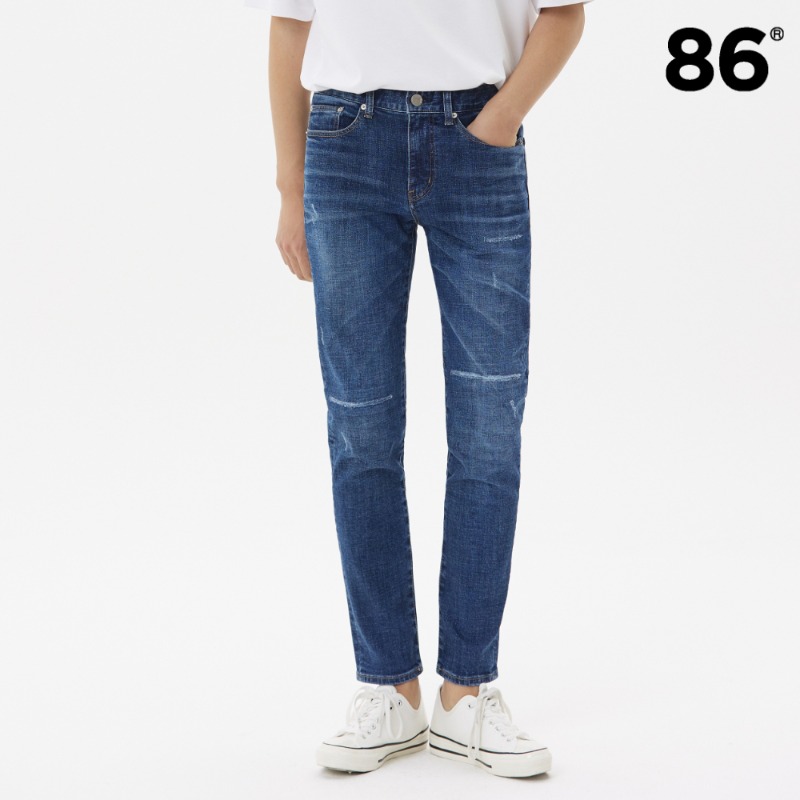 1709 simple embroidery jeans